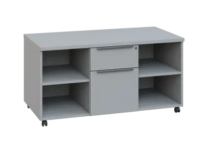 SIK - 42NZ kontejner pojízdný, zásuvky/nika, deska 18 mm, centrální zámek, šedá